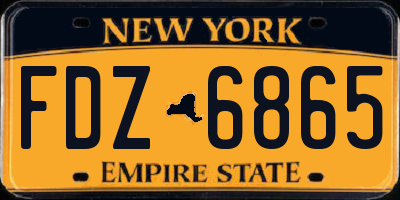 NY license plate FDZ6865