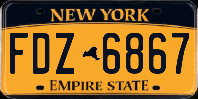 NY license plate FDZ6867