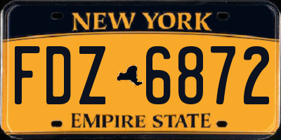 NY license plate FDZ6872