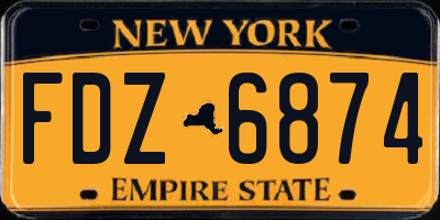 NY license plate FDZ6874