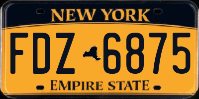NY license plate FDZ6875