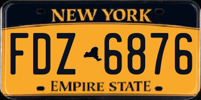 NY license plate FDZ6876