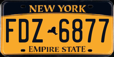 NY license plate FDZ6877