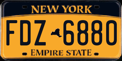 NY license plate FDZ6880