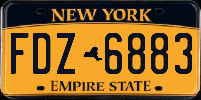 NY license plate FDZ6883