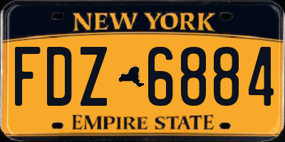NY license plate FDZ6884