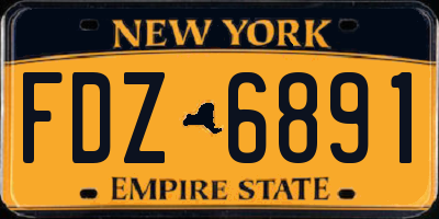 NY license plate FDZ6891