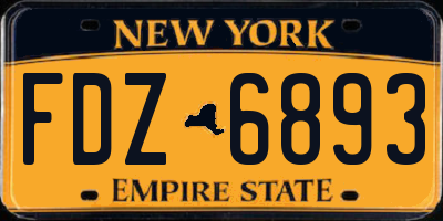 NY license plate FDZ6893