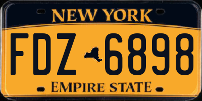NY license plate FDZ6898