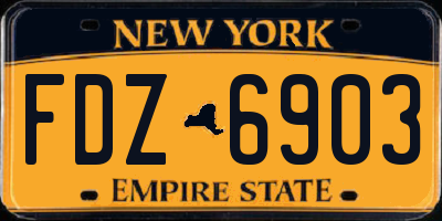 NY license plate FDZ6903