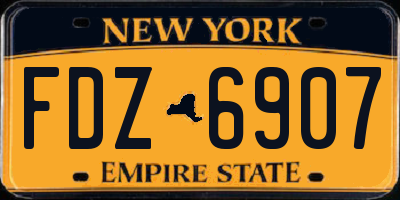 NY license plate FDZ6907