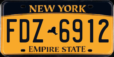 NY license plate FDZ6912