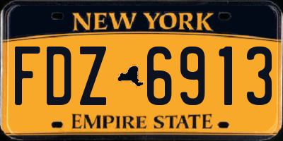 NY license plate FDZ6913