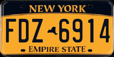 NY license plate FDZ6914