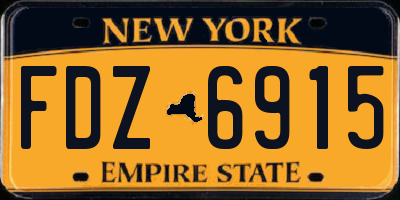 NY license plate FDZ6915