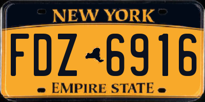 NY license plate FDZ6916
