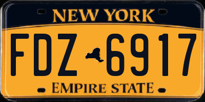 NY license plate FDZ6917
