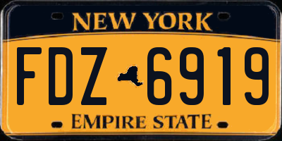 NY license plate FDZ6919