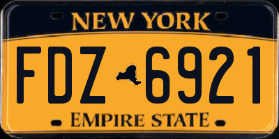NY license plate FDZ6921