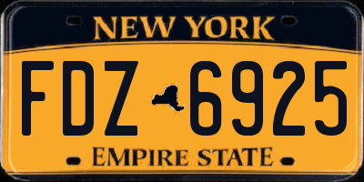 NY license plate FDZ6925