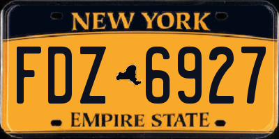 NY license plate FDZ6927