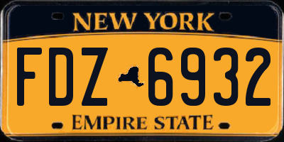 NY license plate FDZ6932