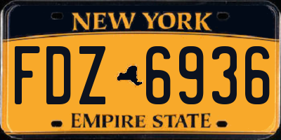 NY license plate FDZ6936