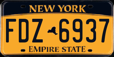 NY license plate FDZ6937