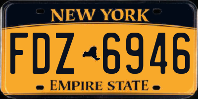 NY license plate FDZ6946