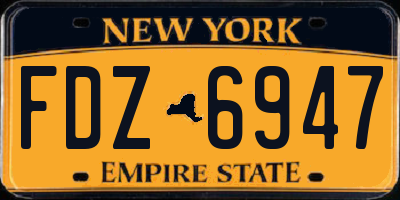 NY license plate FDZ6947
