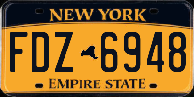 NY license plate FDZ6948