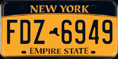 NY license plate FDZ6949