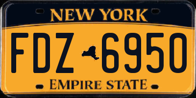 NY license plate FDZ6950