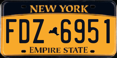 NY license plate FDZ6951