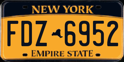 NY license plate FDZ6952