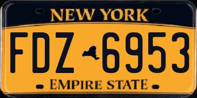 NY license plate FDZ6953