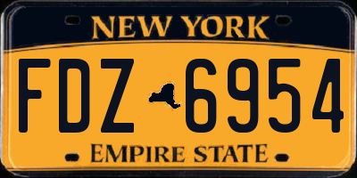 NY license plate FDZ6954