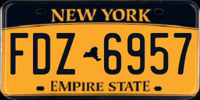 NY license plate FDZ6957