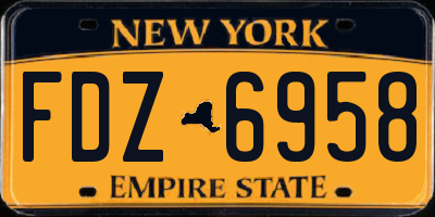 NY license plate FDZ6958