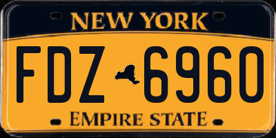 NY license plate FDZ6960