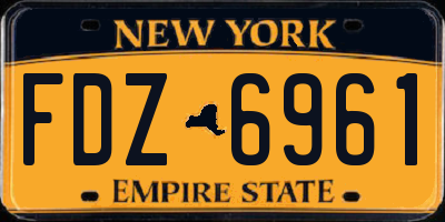 NY license plate FDZ6961