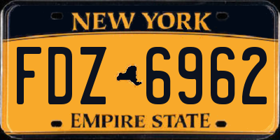NY license plate FDZ6962