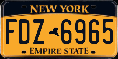 NY license plate FDZ6965