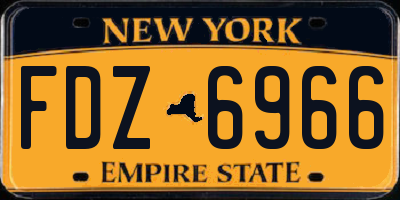 NY license plate FDZ6966