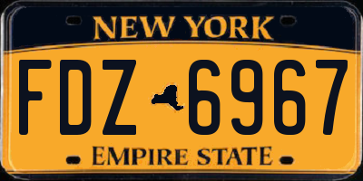 NY license plate FDZ6967
