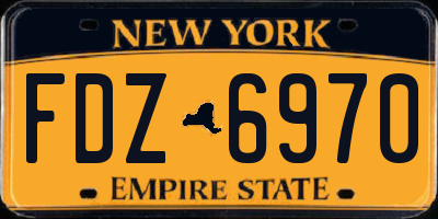NY license plate FDZ6970