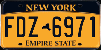 NY license plate FDZ6971