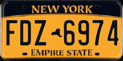 NY license plate FDZ6974