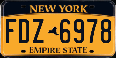 NY license plate FDZ6978
