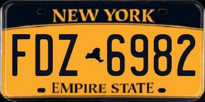 NY license plate FDZ6982